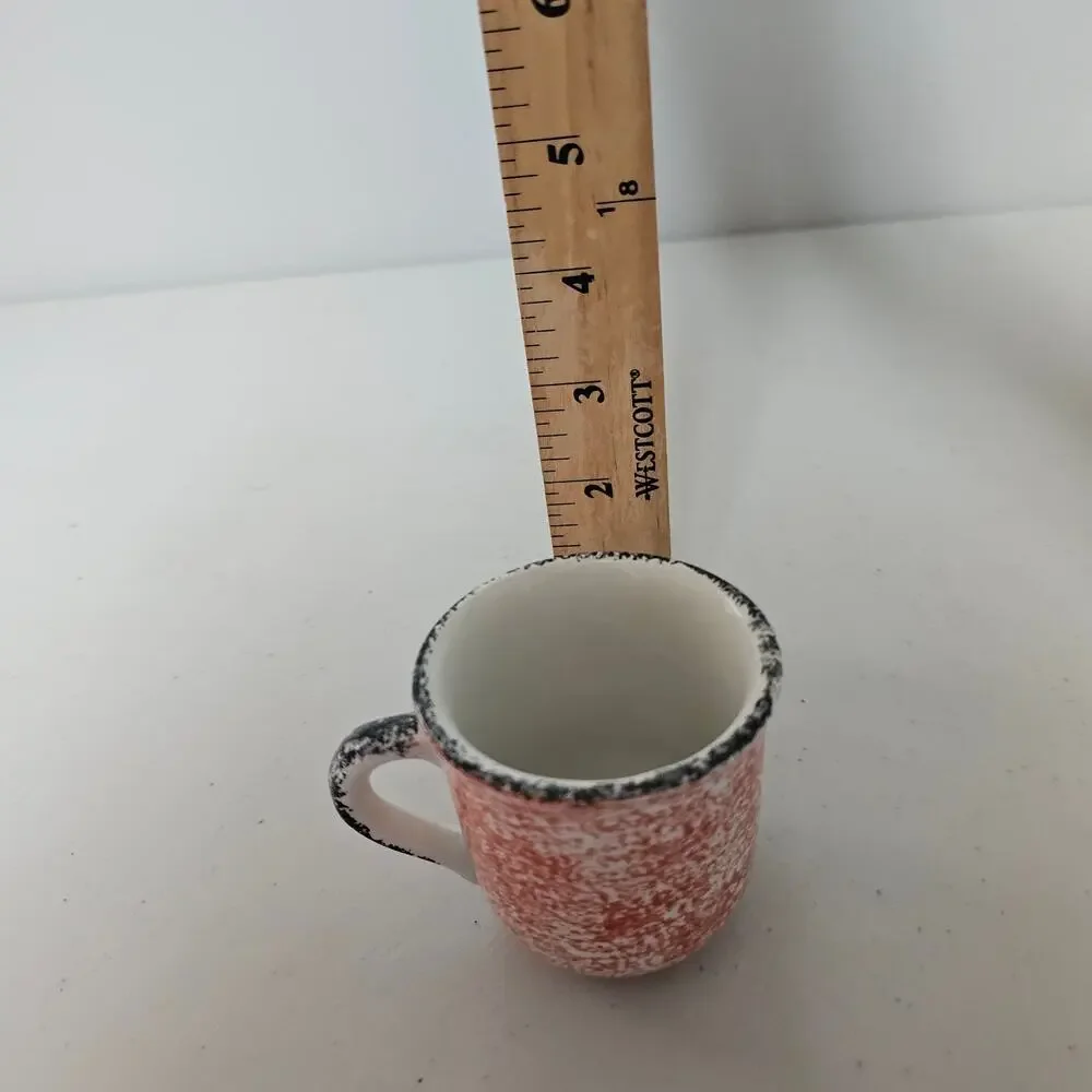 Studio Nova  BF071 Handpainted Vintage Pottery Cup and Saucer - set of 3